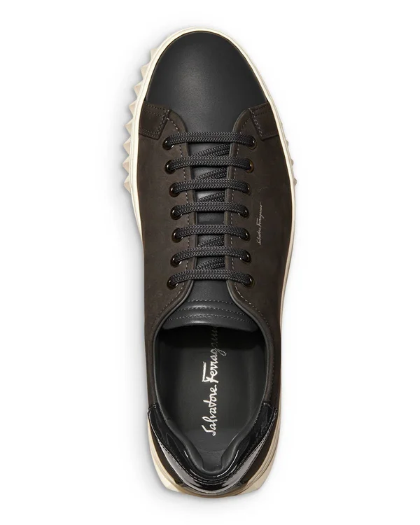 Salvatore Ferragamo Men's Leather Low-top Sneakers Blue