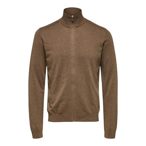 Selected Homme Pima Cotton Full Zip Cardigan, Neutral