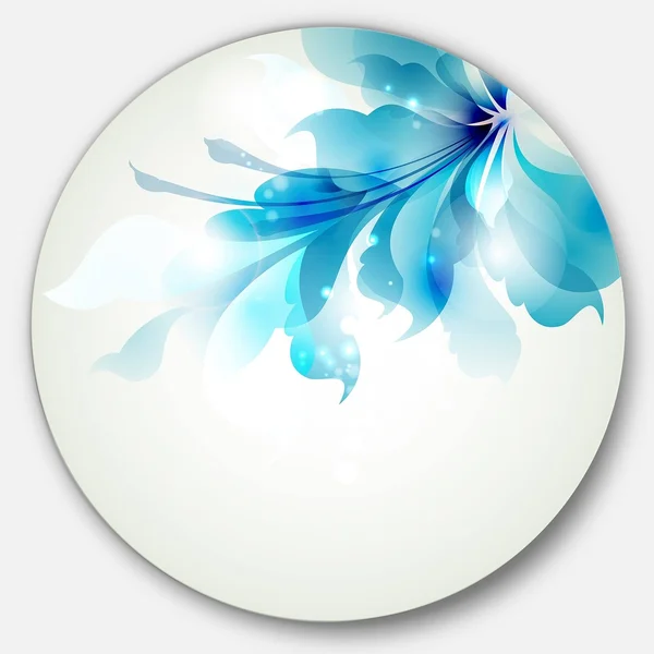 Designart &Tender Blue Abstract Flowers& Floral Glossy Metal Wall Art