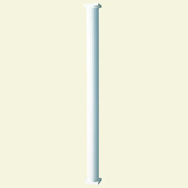 AFCO 6608 Fluted Round Column, 6 in Dia x 8 ft H, 20000 lb, Aluminum, White