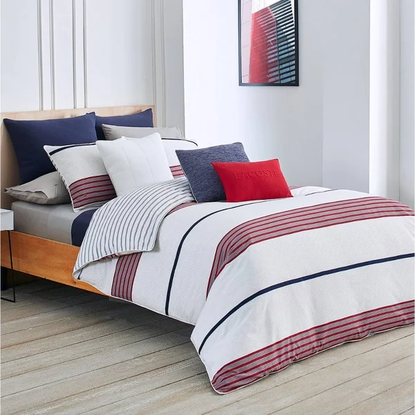 Lacoste Milady Duvet Cover Set - Red - Full/Queen