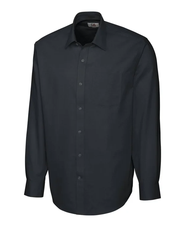 Cutter & Buck Men's Big and Tall Long Sleeve Epic Easy Care Spread Nailshead - White - 5XB