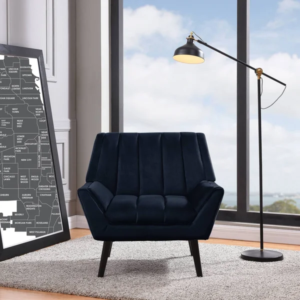 Hartman Mid Century Modern Arm Chair, Navy Blue