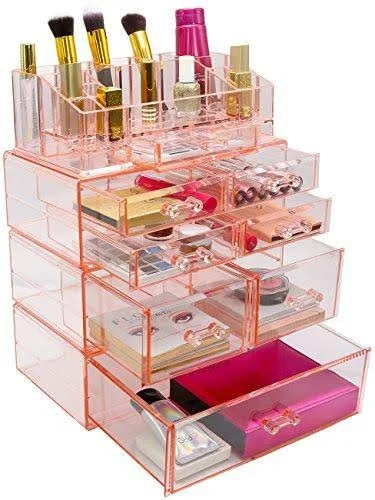 Sorbus Makeup Storage Case Set Large Display Drawers (Purple)