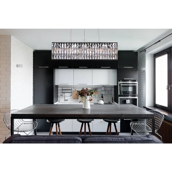 Lightupmyhome The Monroe Rectangular Clear Crystal Chandelier