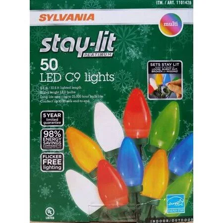 Sylvania Stay-lit Platinum LED Indoor/Outdoor Christmas String Lights 200ct