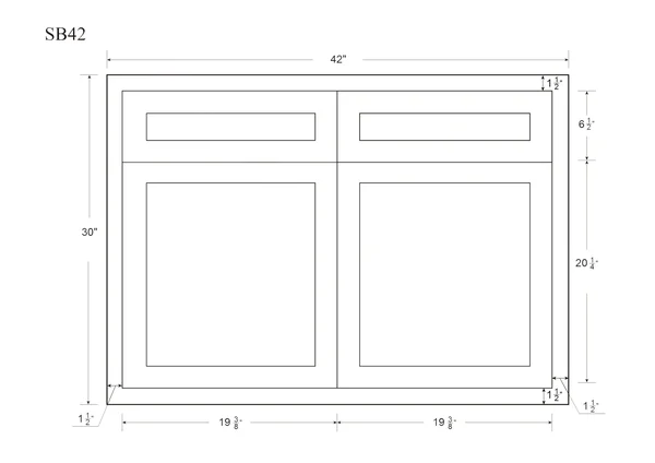 RTA Wholesalers 36 inch Wide Sink Base Kitchen Cabinet Snow White Inset Shaker - Double Door with False Front Drawer - Unassembl
