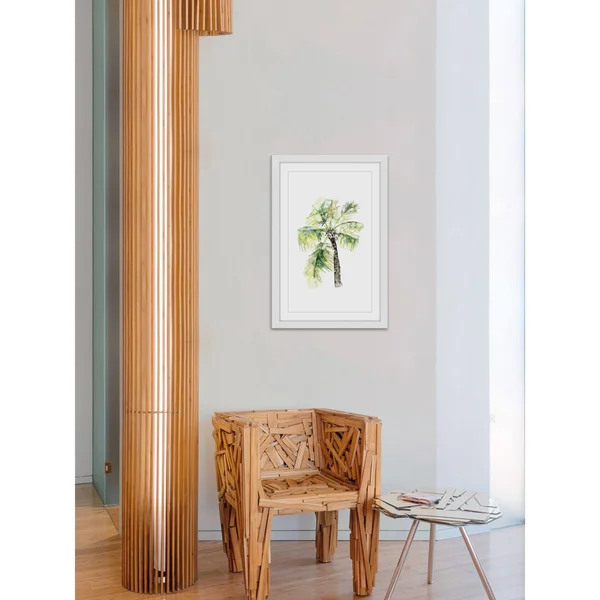 Marmont Hill Palm Tree 2 inch by Rachel Byler Framed Painting Print, Size: 18 inch x 12 inch