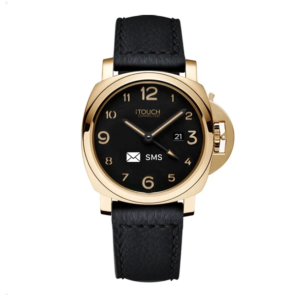 iTouch Connected Men's Leather Strap Watch - Size: Large