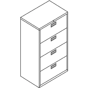 HON 600 Series Four-Drawer Lateral File - 30W x19-1/4d, Putty