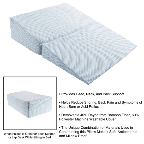 Lavish Home M892020 Folding Wedge Pillow Memory Foam - Ivory