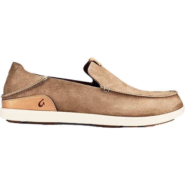Olukai Nalukai Kala Men's Leather Slip on Shoes Sand, Bone - 12