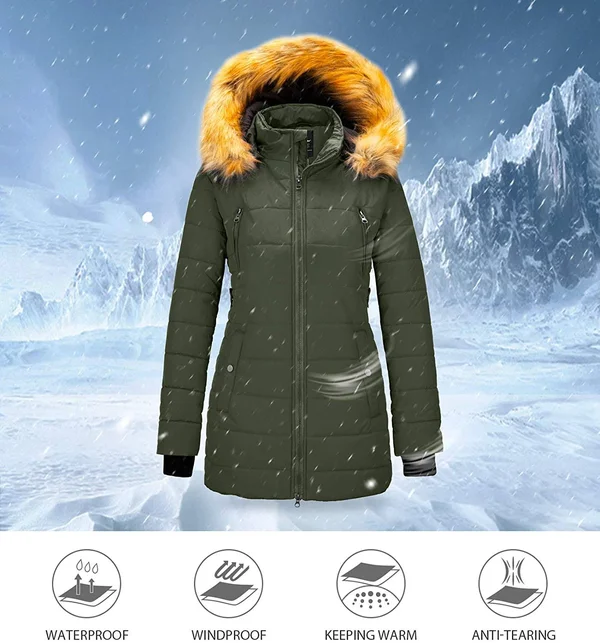 Women's Warm Winter Coat Teal Blue, Small