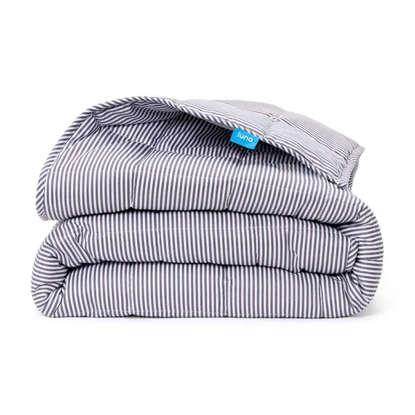 Weighted Blanket to Improve Sleep & Calm Anxiety Striped - Grey/White, Queen (60x80)