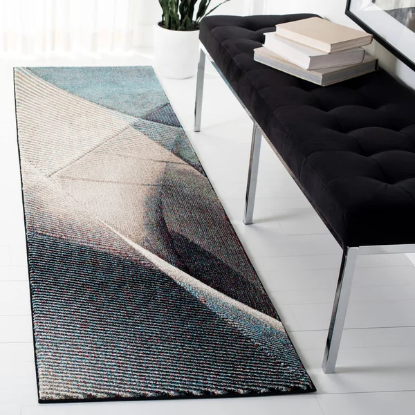 Safavieh Hollywood Rug Collection HLW715P - Grey - Orange - 9& x 12&
