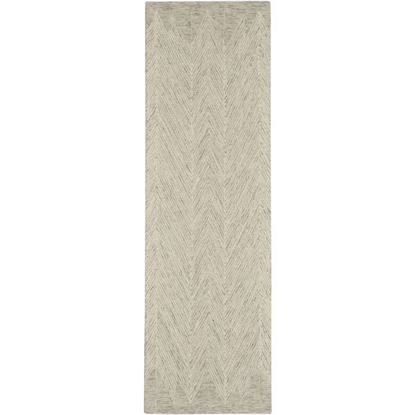 Nourison Linked Brushstroke Area Rug - 2&3x22 x 7&6x22 Runner - Ivory/Grey