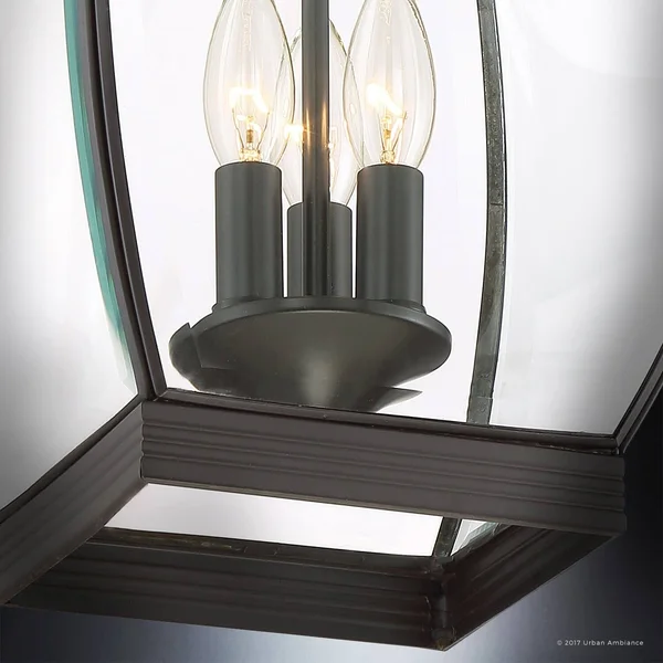 Luxury Colonial Outdoor Pendant Light - Large Size: 20.5x22H x 9x22W, with Transitional Style Elements, Bowed Design, Gorgeous Da