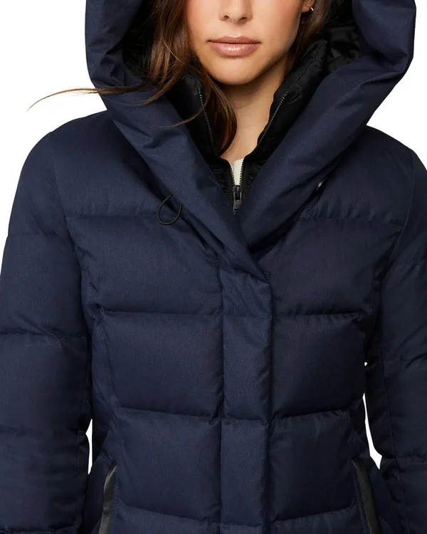 Soiau0026Kyo Talyse Maxi-Length Brushed Down Coat in Lapis - Women - Xxs