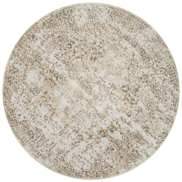 Alexander Home Mason Distressed Traditional Persian Rug - 5&3x22 x 5&3x22 - Champagne/Light Grey