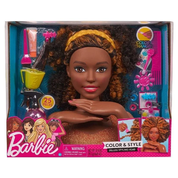 Barbie Color & Style Deluxe Styling Head - Curly Hair, Black