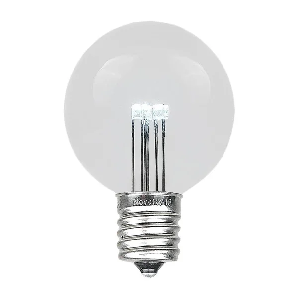 Novelty Lights 25 Pack LED G50 Outdoor Patio Globe Replacement Bulbs - Pure White, E17/c9 Base, 1 Watt