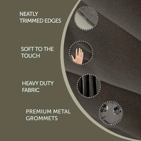 Rod Desyne Room Darkening Curtain 108 inch Height - 1 PANEL - Light Grey