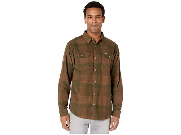 Columbia Men's Flare Gun Corduroy Shirt - XL - Green Large Check