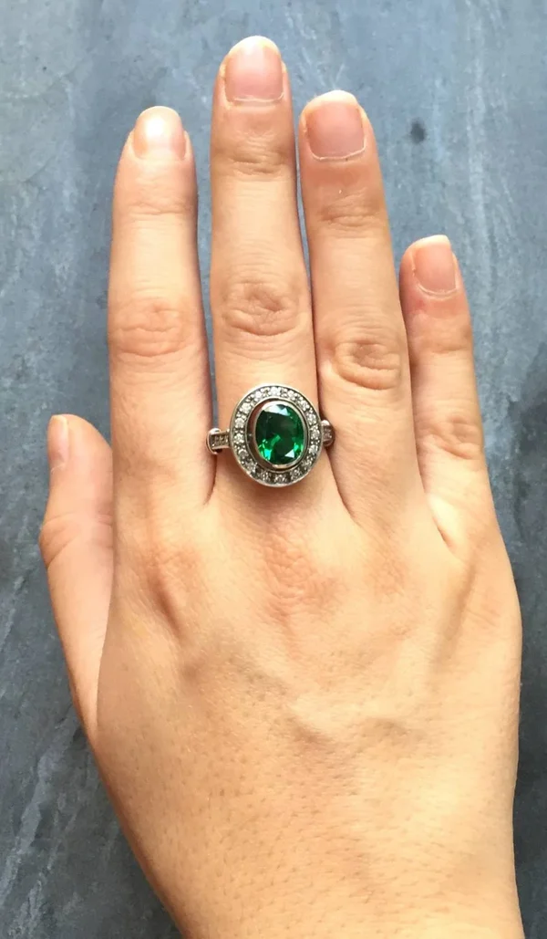Emerald Ring, Antique Ring, Vintage Ring, Antique Emerald Ring, Antique Rings, Sterling Silver Ring, Green Vintage Ring, Created