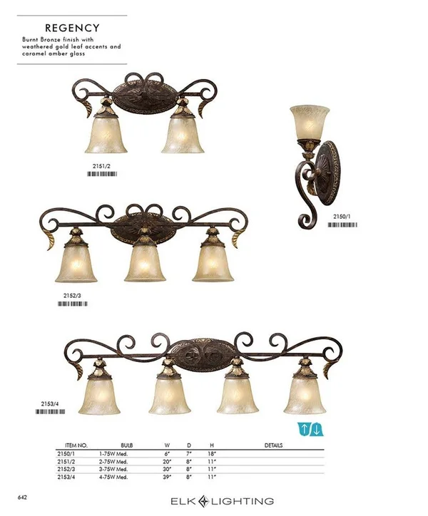 Elk Lighting Regency Burnt Bronze 2-Light Wall Sconce - LED