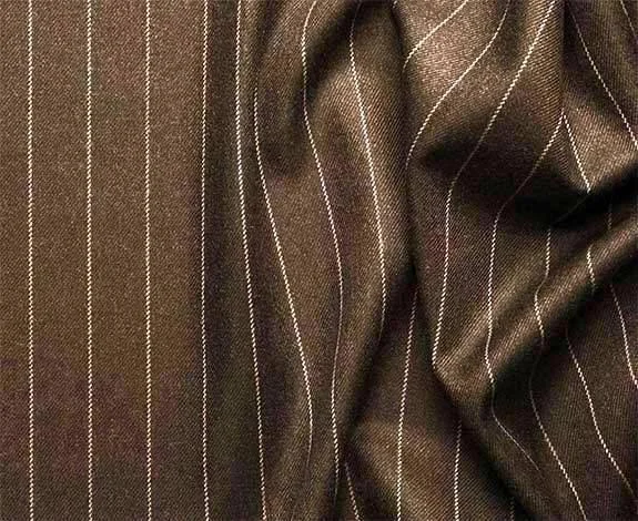 Vinci Men's Rockefeller Collection - Double Breasted Stripe Suit Brown Regular Fit 2 Piece 42 Long - 36 Waist - Brown