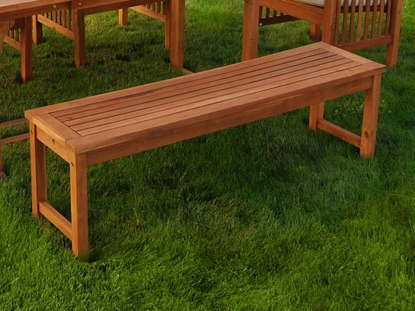 Manor Park Outdoor Raised Acacia Wood Bench - Brown