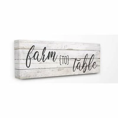 &Farmhouse Planked Look Farm to Table Sign& by Ann Bailey Textual Art Gracie Oaks Size: 10x22 H x 24x22 W x 0.5x22 D - Format: Wr