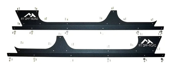 RT Off-Road 2010 Jeep Wrangler (JK) Rocker Panel Guards. Steel Black
