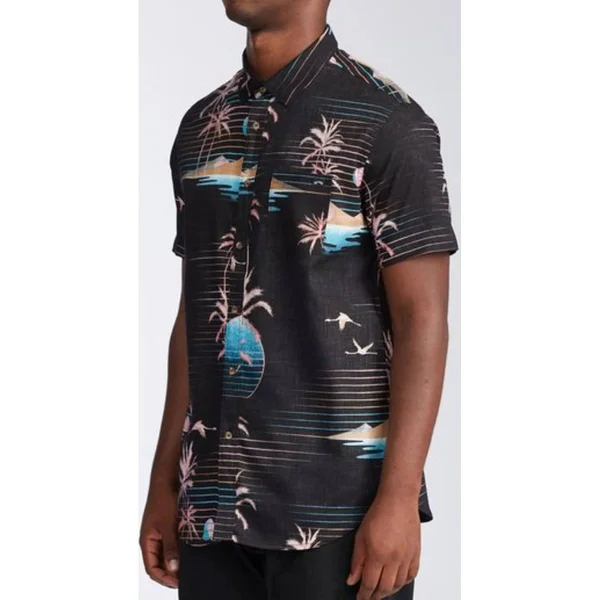 Billabong Sundays Floral Short Sleeve Shirt - Stone, Medium
