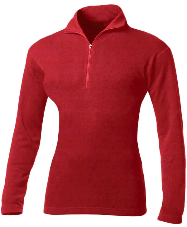Minus33 Merino Wool Clothing Liberty Women's Lightweight Wool 1/4 Zip True Red, XL