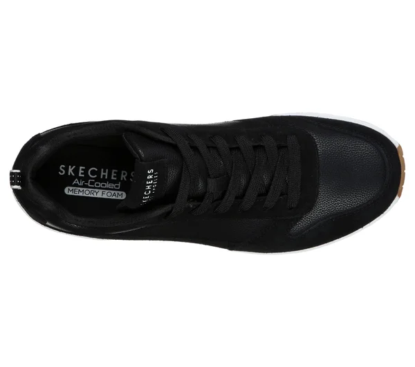 Skechers Men's Uno Stacre Sneaker, Black/White