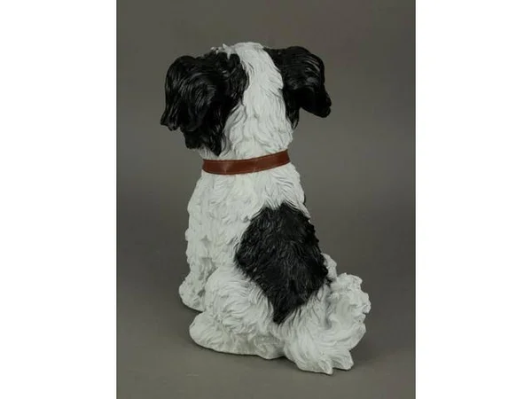 White Shih Tzu Puppy Indoor Outdoor Welcome Statue with Reversible Message Sign