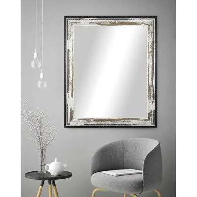 Modern & Contemporary Distressed Accent Mirror Laurel Foundry Modern Farmhouse Size: 34x22 H x 30x22 W, Finish: Brown/Cream