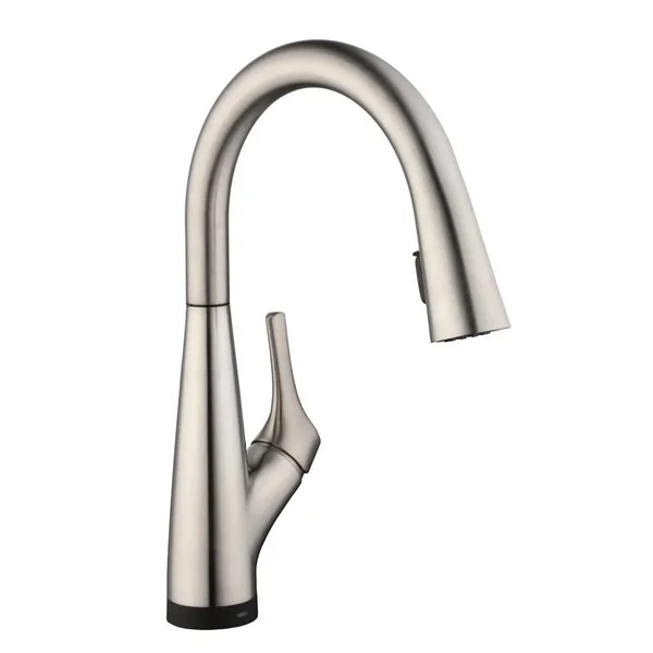 Glacier Bay Eagleton Sinlge-Handle Pull-Down Sprayer Kitchen Faucet with Water Filter in Stainless Steel - Silver