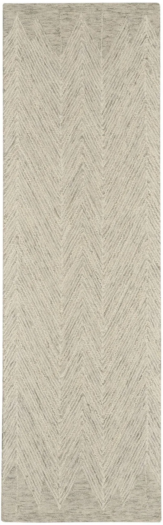 Nourison Linked Brushstroke Area Rug - 2&3x22 x 7&6x22 Runner - Ivory/Grey