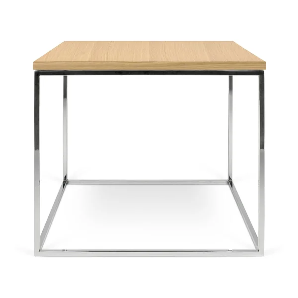 Temahome Gleam 20x22x20x22 Side Table - Oak, Chrome