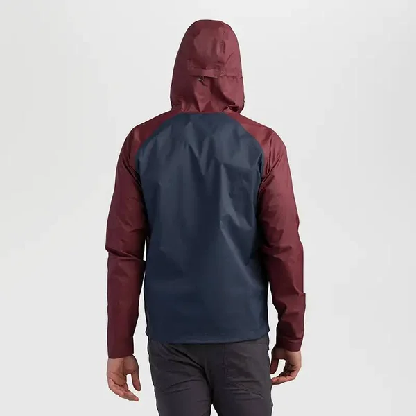 Outdoor Research Apollo Rain Jacket - Men's Burgundy/Naval Blue, XXL