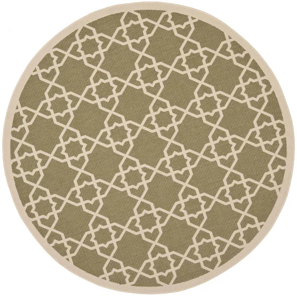 Safavieh Courtyard Area Rug CY6032 Green - Beige, 6& 7x22 x 6& 7x22 Round