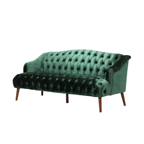Best Selling Home Decor Adelia Modern Glam Tufted Velvet 3 Seater Sofa - Wine and Walnut Polyester in Red, 310391