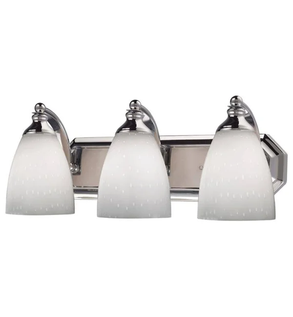 Elk Lighting 570-3N-SW 3 Light Vanity in Satin Nickel Snow White Glass