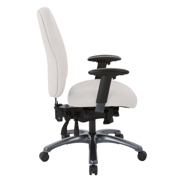 Multi-Function High-Back Office Chair with Seat Slider and Titanium Finish Base - Lipstick