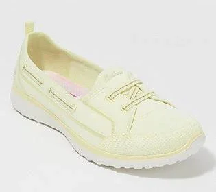 Skechers Microburst Washable Bungee Slip-On Shoes -Topnotch - Size 8-1/2 Wide, Yellow
