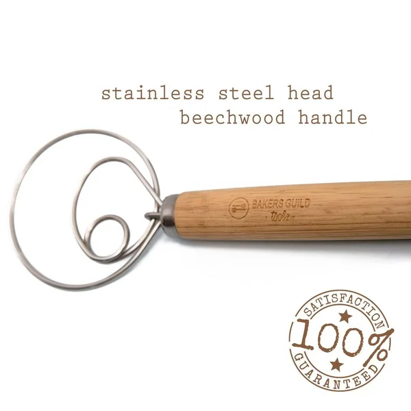 Bakers Guild Tools Danish Stainless Steel Dough Whisk - Large