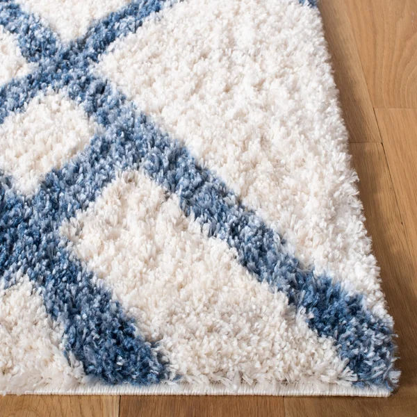 Safavieh Berber Shag Rug Collection BER214A - Cream, Grey - 8& x 8& Square