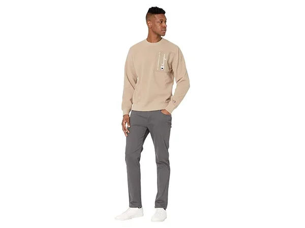 Champion Life Sherpa Crew Men's Clothing Dark Khaki : LG